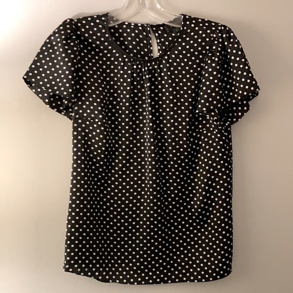 NWT J. Crew Drapey Crepe Polka Dot Cap Sleeve Top